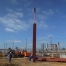 Монтаж первой колонны главного корпуса  ПГУ-220 ТЭЦ-12, май 2012 года