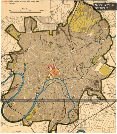 Карта электроснабжения потребителей Москвы в 1897 году